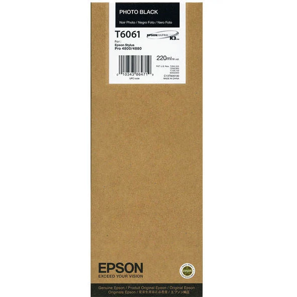 Tonersepeti Epson T6061 C13T606100  Foto Siyah Kartuş Y.K ürün görseli 1