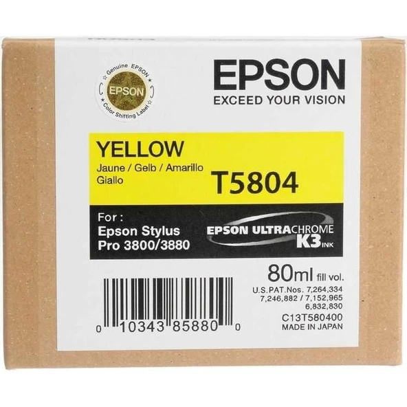 Tonersepeti Epson T5804 C13T580400  Sarı Kartuş ürün görseli 1