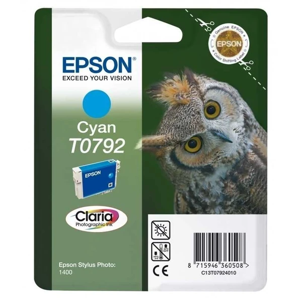 Tonersepeti Epson T0792-C13T07924020  Mavi Kartuş ürün görseli 1