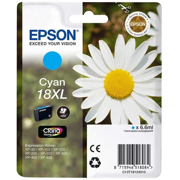 Tonersepeti Epson 18XL-T1812-C13T18124020 Mavi  Kartuş ürün görseli 1