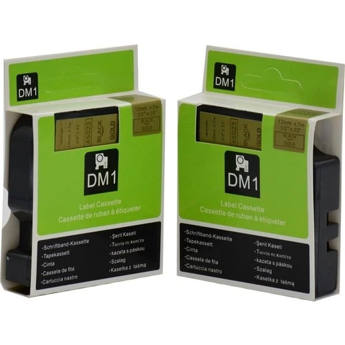 Tonersepeti Dymo 45023 Altın Üzerine Siyah Muadil Etiket ürün görseli 1