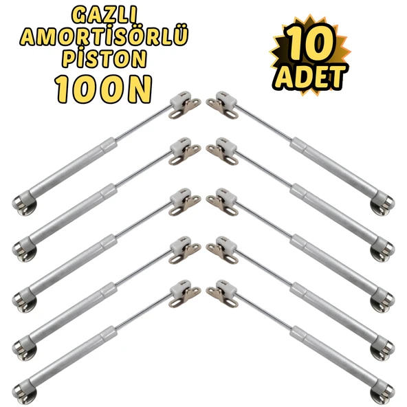 10’lu Dolap Kapak Pistonu Mutfak Dolabı Gazlı Amortisör 100N 27cm ürün görseli 1