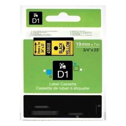 Tonersepeti Dymo 45808 Sarı Üzerine Siyah Muadil Etiket ürün görseli 1