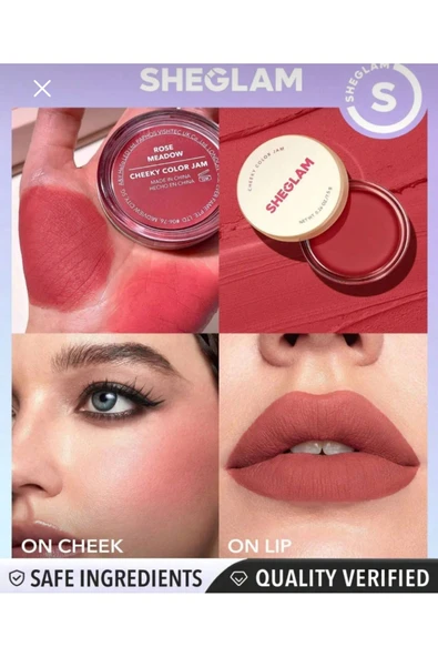SHEGLAM Cheeky Color Jam-afternoon Peach 6 Shades Multi-use Cream Blush Lip Cream ürün görseli 1