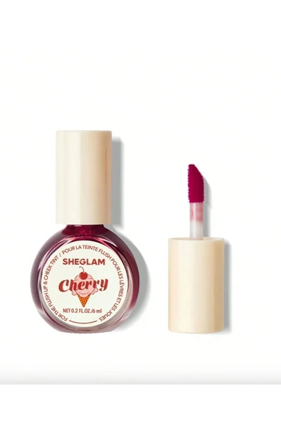 SHEGLAM For The Flush Lıp & Cheek Tınt, Cherry,uzun Süre Kalıcı Çok Amaçlı Tint ürün görseli 1