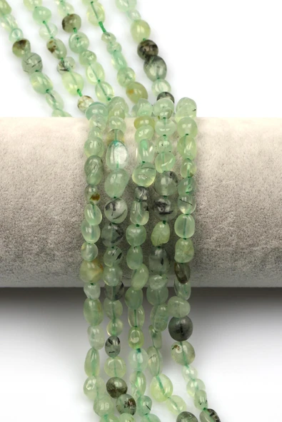Prehnite Doğal Taş Dizi 6 x 8 mm Mercimek Kesim ürün görseli 1