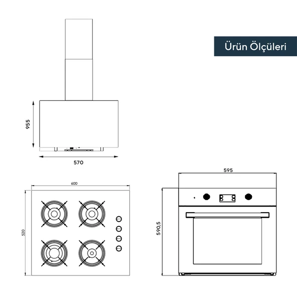 Kumtel Italian Design Plus Cam Ankastre Set - Resim 5
