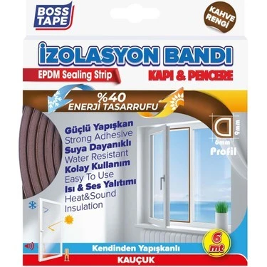 Boss tape Kapı Pencere Bandı Kahverengi 2x3Mt.D Profil ürün görseli 1