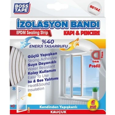 Boss tape Kapı Pencere Bandı Beyaz 2x3Mt. D Profil ürün görseli 1