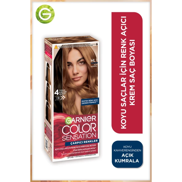 Garnier Çarpıcı Renkler HL1 Koyu Saçlar için Açık Kumral Açıcı Krem Saç Boyası ürün görseli 1