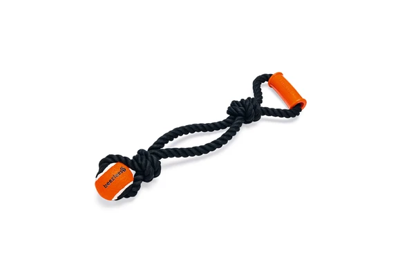 Beeztees Köpek Oyuncağı, Diş İpi Ucunda Tenis Topu, TPR Tutamaçlı, Siyah, 50x13,5x6,3cm ürün görseli 1