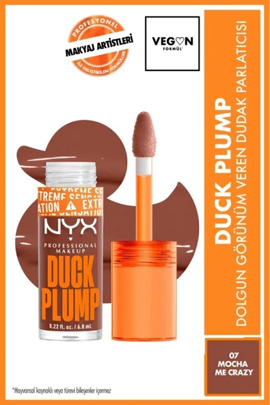 NYX PROFESSİONAL MAKEUP Duck Plump Dolgun Görünüm Veren Dudak Parlatıcısı - 07 Mocha Me Crazy ürün görseli 1