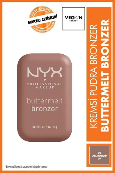 NYX PROFESSİONAL MAKEUP Buttermelt Bronzer - 02 All Buttad Up ürün görseli 1