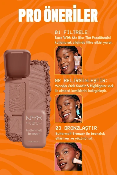 NYX PROFESSİONAL MAKEUP Buttermelt Bronzer - 02 All Buttad Up - Resim 6