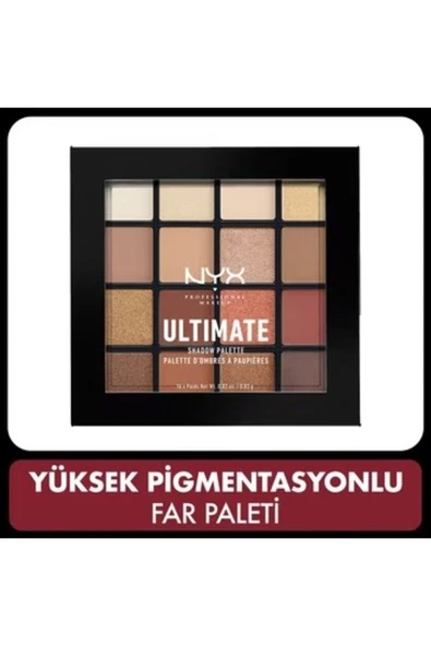 NYX PROFESSİONAL MAKEUP Professional Makeup Ultimate Shadow Palette Warm Neutrals ürün görseli 1