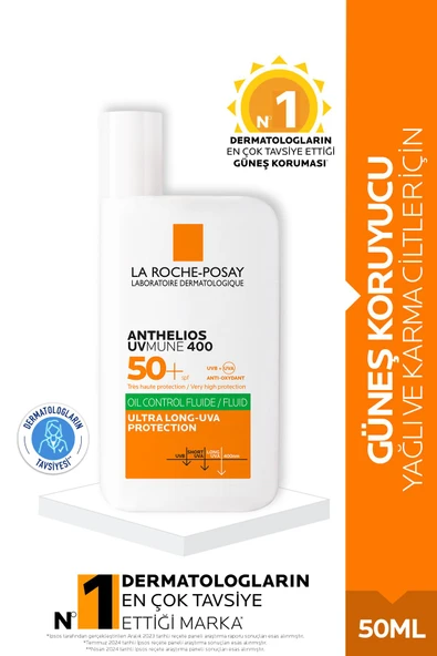 LA ROCHE POSAY Anthelios Uvmune400 SPF50+ Oil Control Güneş Koruyucu Krem- Yağlı ve Karma Ciltler İçin ürün görseli 1