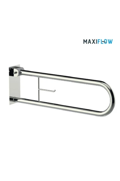 Maxiflow  Paslanmaz Çelik Masfallı Wc Kağıtlıklı Engelli Tutunma Barı Çap 32 ürün görseli 1