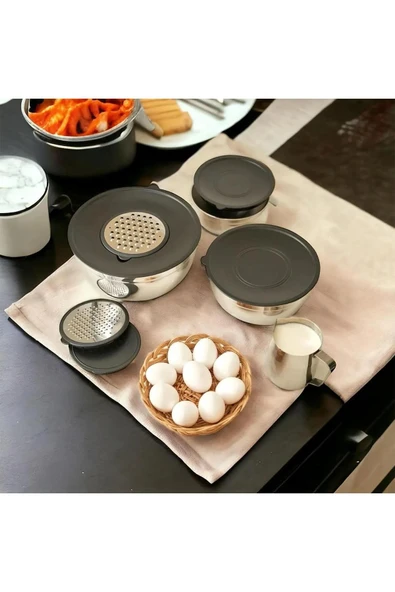 9 Parça Rendeli Karıştırma ve Saklama Kabı ürün görseli 1