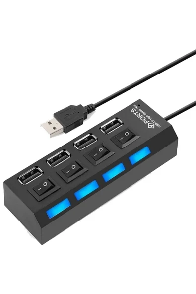 Notespare 4 Port Usb 2.0 Hub Çoğaltıcı Çoklayıcı Swıtch 4863p Anahtarlı ürün görseli 1