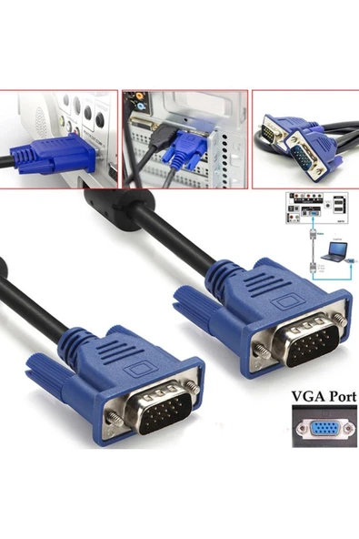 Class Monitör Kablosu Vga - Vga 1,5 Metre Vga Kablosu 1,5 Metre Görüntü Kablosu ürün görseli 1