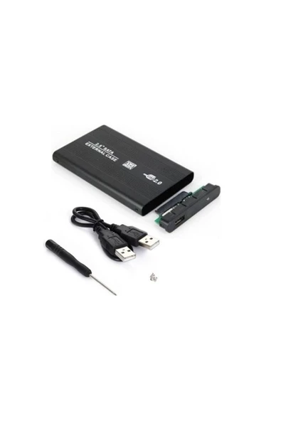 WOZLO 2.5 Usb Sata Hdd Ssd Harddisk Kutusu Aliminyum Gövde Harici Hdd Kutu - Siyah-A16 ürün görseli 1