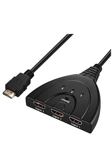 Hubstein 3 Port Kablolu Hdmi Switch Çoklayıcı Çoğaltıcı Splitter-A14 ürün görseli 1