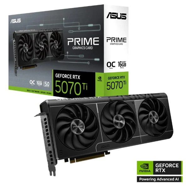 ASUS 16 GB ASUS PRIME-RTX5070TI-O16G RTX 5070TI GDDR7 256bit OC 2xHDMI 3xDP DLSS4 EKR ürün görseli 1