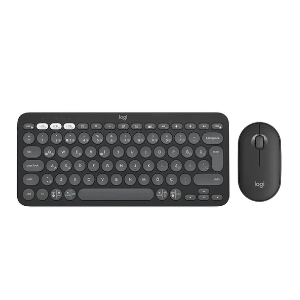 LOGITECH PEBBLE TÜRKÇE Q KLAVYE VE MOUSE 920-012245 ürün görseli 1