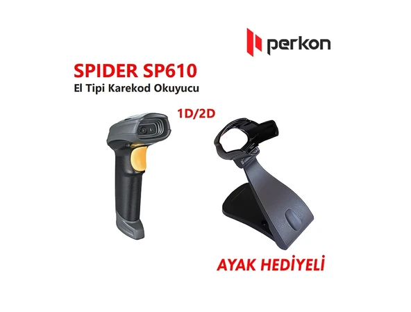 PERKON SPIDER SP610 USB 1D-2D (Karekod) Okuyucu (Ayak Dahil) ürün görseli 1