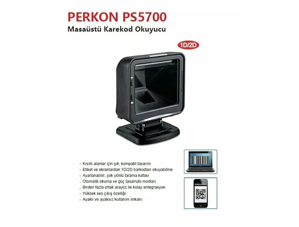 PERKON PS5700 USB 1D-2D (Karekod) Barkod Okuyucu ürün görseli 1