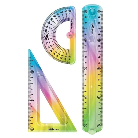20 cm kırılmaz esnek cetvel takımı 3 lü set ürün görseli 1