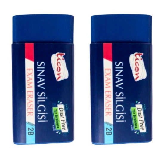 2b sınav silgisi 2 adet xxx dust free ticon toz bırakmaz ürün görseli 1