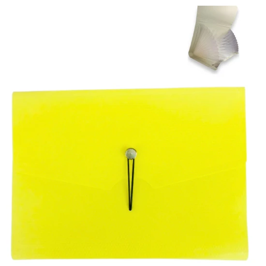 lastikli a4 boy 13 bölmeli körüklü dosya fihrist ayraçlı pastel sarı ürün görseli 1