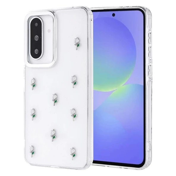Galaxy A36 Uyumlu Kılıf Airbag Tasarımlı Simli Şeffaf Kabartma Figürlü Kutup Kapak ürün görseli 1