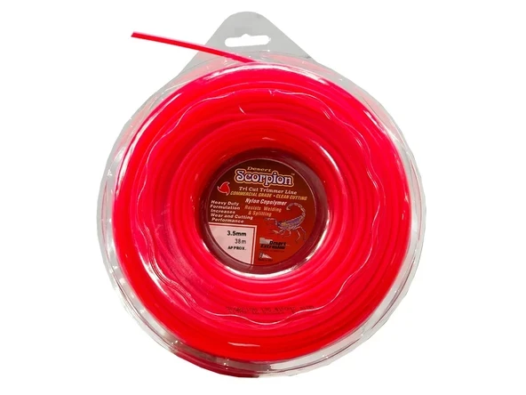 Scorpion Motorlu Tırpan Misinası 3.50 mm 38 m Kırmızı 3 Köşe ürün görseli 1