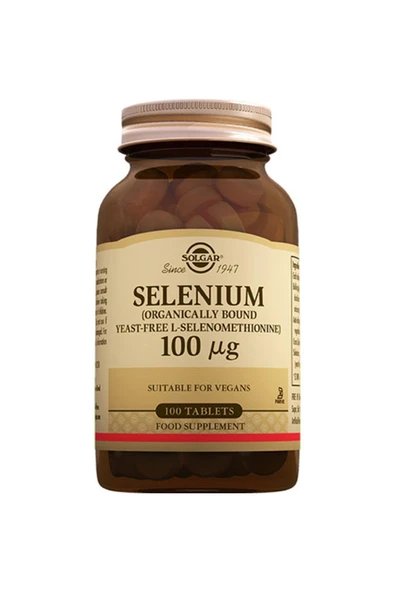 Solgar Selenium Selenyum Takviyesi 100 mcg 100 Tablet ürün görseli 1