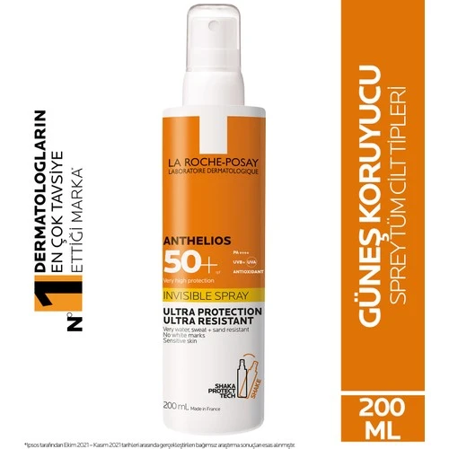 La Roche Posay Anthelios Invisible SPF 50 Güneş Koruyucu Sprey 200 ml ürün görseli 1