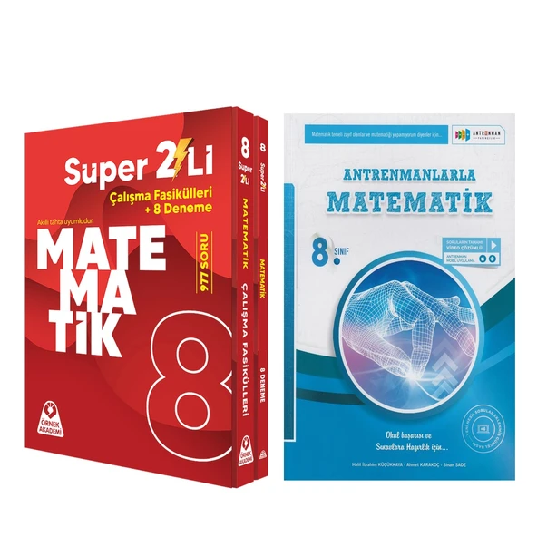 Örnek Akademi 8. Sınıf Süper İkili Matematik Seti ve Antrenmanlarla Matematik Seti 2 Kitap ürün görseli 1