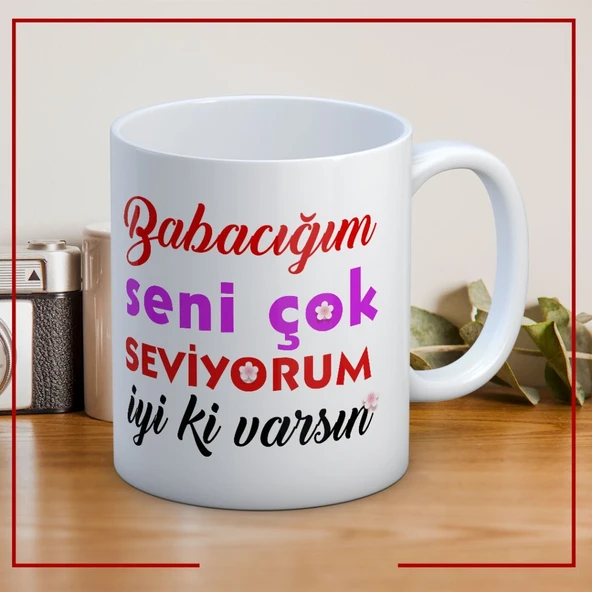 İyi ki Varsın Babalar Günü Baskılı Kupa Bardak Kahve Kupa Bardak ürün görseli 1