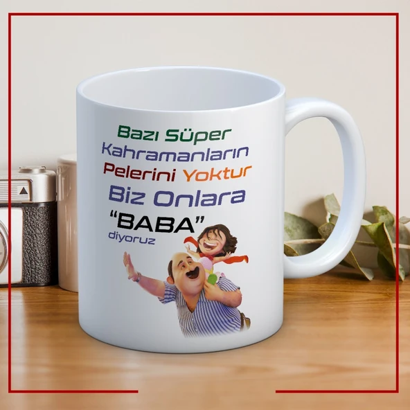 Bazı Süper Kahramanların Pelerini Yoktur Baskılı Babalar Günü Kupa Bardak ürün görseli 1