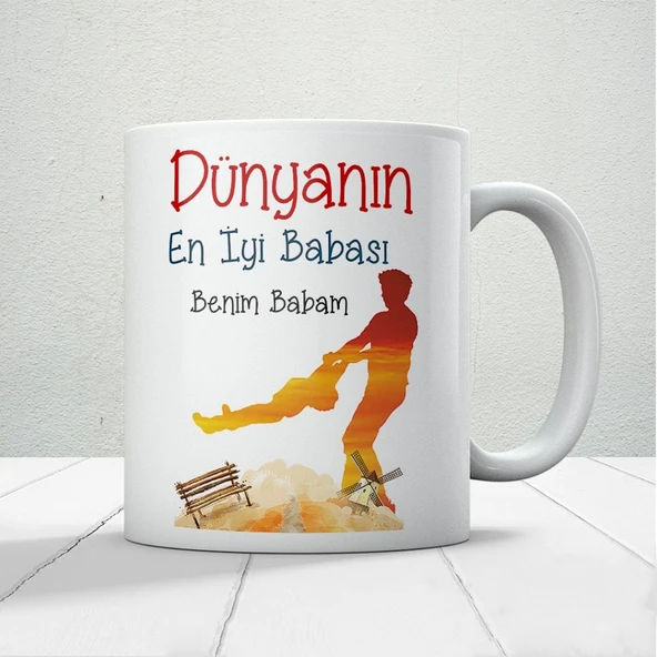 Dünyanın En İyi Babası Benim Babam Baskılı Babalar Günü Kupa Bardak Kahve Kupa Bardak ürün görseli 1