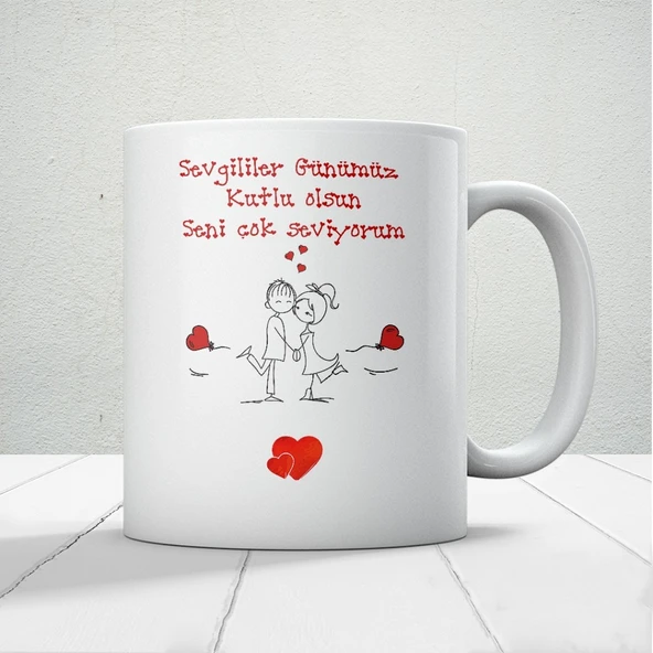 Sevgililer Günümüz Kutlu Olsun Baskılı Kupa Bardak Mod11 ürün görseli 1