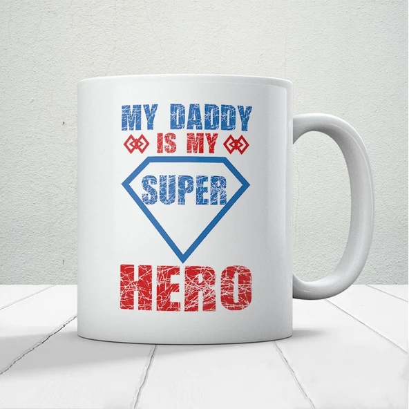 My Super Hero Baskılı Babalar Günü Kupa Bardak Kahve Kupa ürün görseli 1