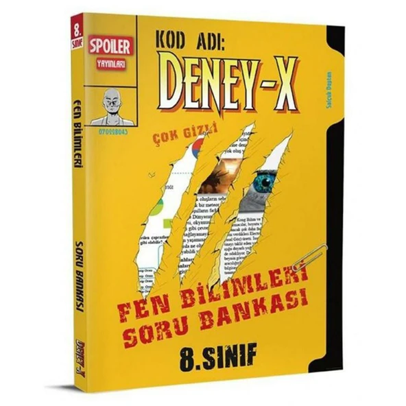 SPOİLER 8.SINIF FEN BİLİMLERİ DENEY X SORU BANKASI ürün görseli 1