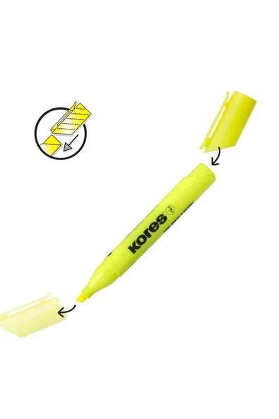 KORES FOSFORLU KALEM HIGH LINER PLUS SARI - Resim 2