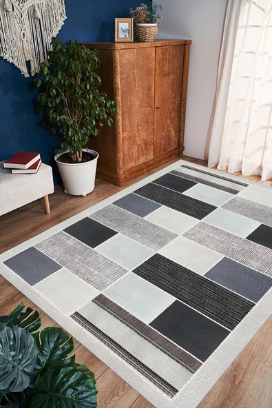Dijital Baskı Salon Halısı, Çizgili Halı, Kaymaz, Mutfak Halısı, Yolluk, Ev Dekorasyonu, Yolluk ürün görseli 1
