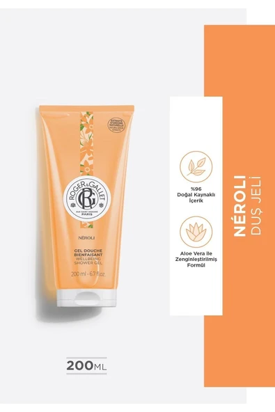 ROGER&GALLET Neroli Aloe Vera Ve Portakal Çiçeği Özlü, Canlandırıcı, Bitkisel, Nemlendirici Duş Jeli 200ml ürün görseli 1