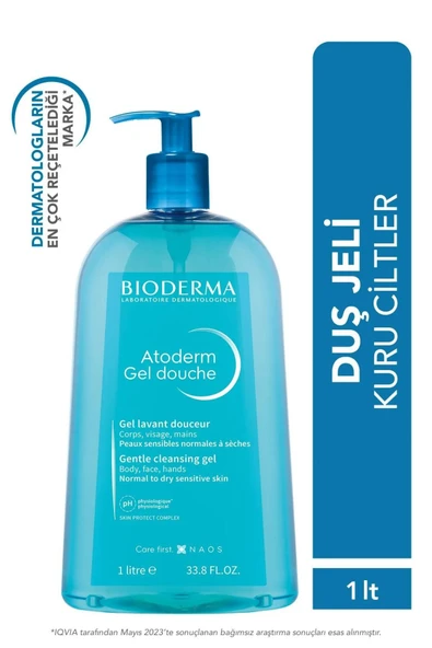 BİODERMA Atoderm Shower Gel Aile Boyu Kuru Ciltler için Nemlendirici Duş Jeli Bebek Çocuk Yetişkin 1 Lt ürün görseli 1
