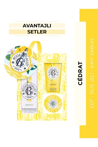 ROGER&GALLET Cétrat Edt Limonsu Odunsu Parfüm 100ml & Duş Jeli & Sabun 3lü Avantaj Seti ürün görseli 1