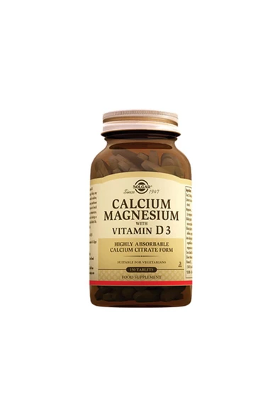 SOLGAR Calcium Magnesium Vitamin D3 150 Tablet ürün görseli 1